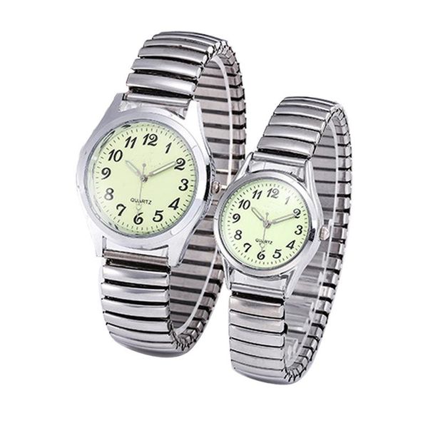 wristwatches large dial couple senior watch adjustable steel spring strap pair wrist glow-in-the-dark digital, Slivery;brown
wristwatches large dial couple senior watch adjustable steel spring strap pair wrist glow-in-the-dark digital, Slivery;brown