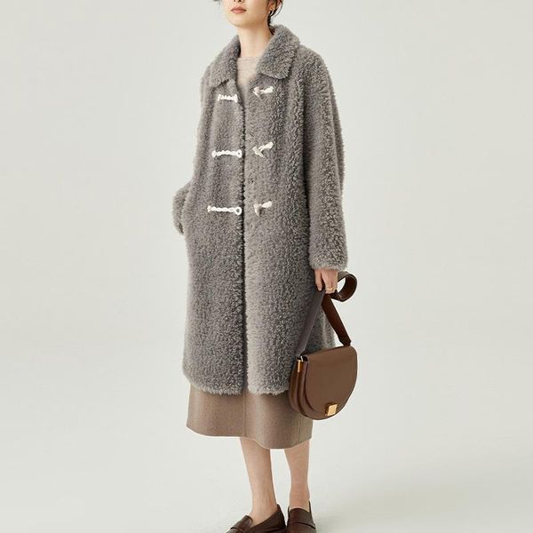 women's fur & faux 2021 winter woman coat warm wool mid-length jackets women loose elegant lapel overcoat thick female plush coats, Black
women's fur & faux 2021 winter woman coat warm wool mid-length jackets women loose elegant lapel overcoat thick female plush coats, Black