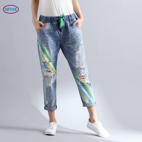 women's jeans nfive brand 2021 woman thin long fashion korean summer beggar hole jean coloured drawing loose tight waist trousers, Blue
women's jeans nfive brand 2021 woman thin long fashion korean summer beggar hole jean coloured drawing loose tight waist trousers, Blue