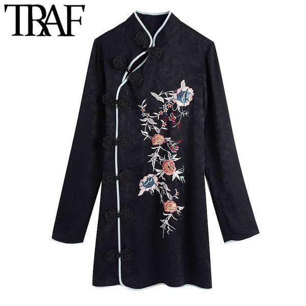 traf women fashion floral embroidery jacquard mini dress vintage high neck long sleeve female dresses vestidos mujer 210415, Black;gray
traf women fashion floral embroidery jacquard mini dress vintage high neck long sleeve female dresses vestidos mujer 210415, Black;gray