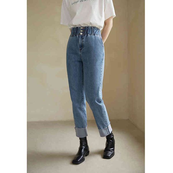 women's jeans dushu pants for women cuffed cuffs high waist slim retro casual elastic denim blue straight leg trousers ewhn
women's jeans dushu pants for women cuffed cuffs high waist slim retro casual elastic denim blue straight leg trousers ewhn