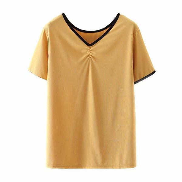 summer t-shirt women clothes oversized tees 2021 casual plus size short sleeve ice silk v neck contrast camiseta mujer women's, White
summer t-shirt women clothes oversized tees 2021 casual plus size short sleeve ice silk v neck contrast camiseta mujer women's, White