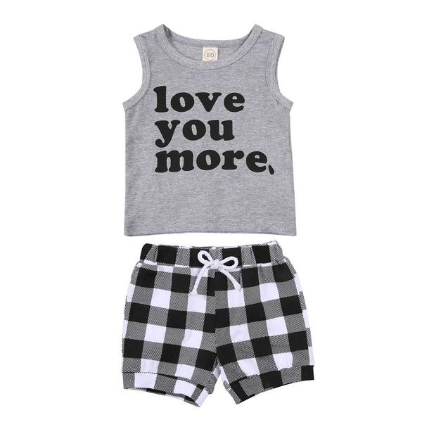 clothing sets born 2pcs fashionable little boys outfit summer toddlers round collar sleeveless letter printing vest plaid shorts, White
clothing sets born 2pcs fashionable little boys outfit summer toddlers round collar sleeveless letter printing vest plaid shorts, White