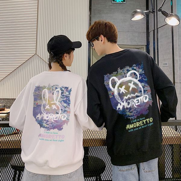 couple's wear 2021 autumn terry sweater women's new fashion thin round neck loose korean clothing, Black
couple's wear 2021 autumn terry sweater women's new fashion thin round neck loose korean clothing, Black
