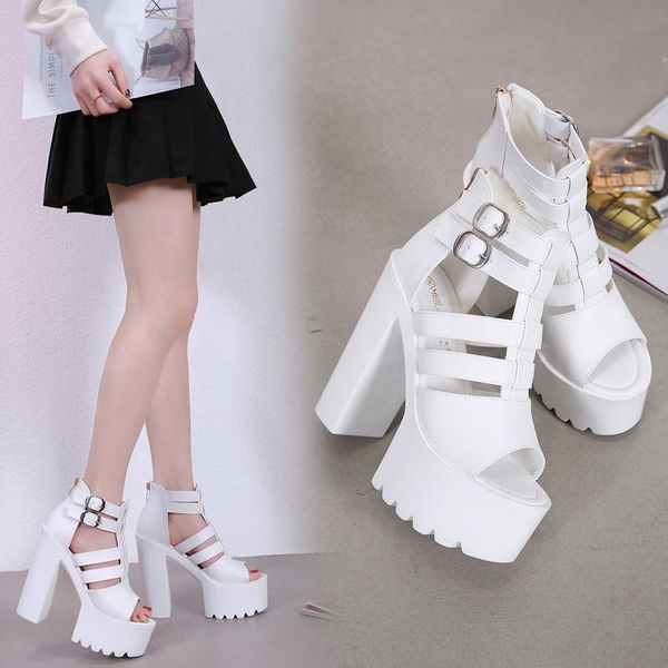 sandals 14cm/15cm hengtiangao women's shoes super high heel thick stage performance catwalk, Black
sandals 14cm/15cm hengtiangao women's shoes super high heel thick stage performance catwalk, Black