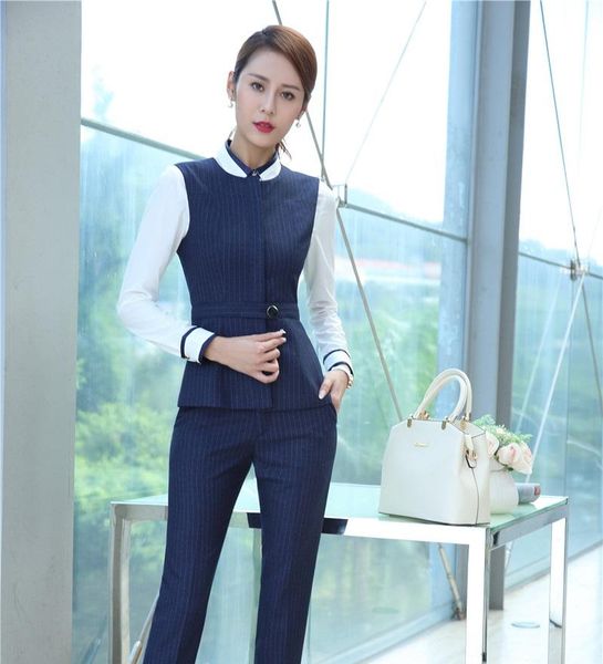 women's suits & blazers formal women business with two piece pant and vest waistcoat sets blue ladies office uniform designs styles, White;black
women's suits & blazers formal women business with two piece pant and vest waistcoat sets blue ladies office uniform designs styles, White;black