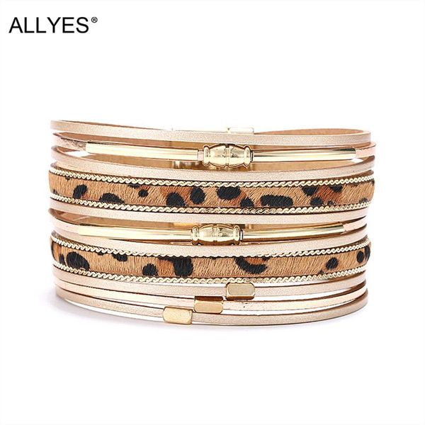tennis allyes multilayer leopard leather bracelets for women fashion bohemian magnetic clasp wide wrap bracelet bangle female jewelry, Golden;silver
tennis allyes multilayer leopard leather bracelets for women fashion bohemian magnetic clasp wide wrap bracelet bangle female jewelry, Golden;silver