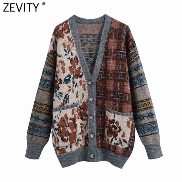 women vintage patchwork print crochet cardigans sweater ladies chic retro pockets knitting casual loose ct672 210416, White;black
women vintage patchwork print crochet cardigans sweater ladies chic retro pockets knitting casual loose ct672 210416, White;black