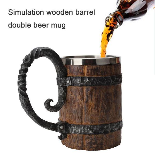 mugs 550ml viking style resin beer mug drinking cup wooden barrel heat insulation for coffee tea bar drinkware
mugs 550ml viking style resin beer mug drinking cup wooden barrel heat insulation for coffee tea bar drinkware