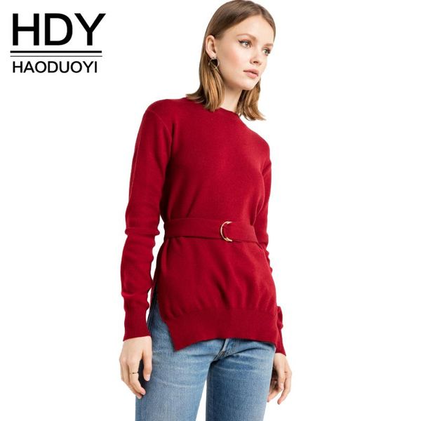 women's sweaters hdy haoduoyi fashion europe and america solid color split on both sides detachable belt long sleeve round neck pullove, White;black
women's sweaters hdy haoduoyi fashion europe and america solid color split on both sides detachable belt long sleeve round neck pullove, White;black