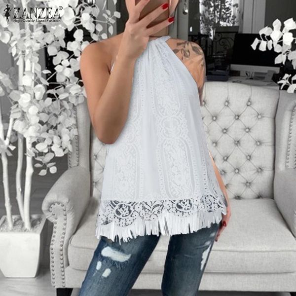 women's tanks & camis zanzea women summer sleeveless blouse solid o neck elegant lace crochet holiday shirt tassel blusas chemise, White
women's tanks & camis zanzea women summer sleeveless blouse solid o neck elegant lace crochet holiday shirt tassel blusas chemise, White