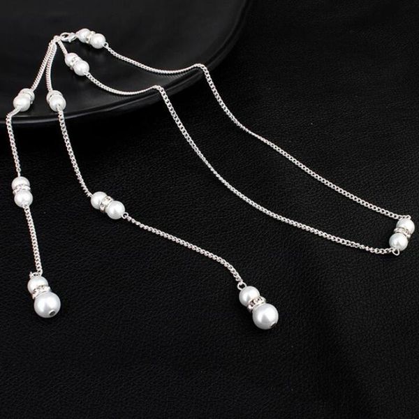 pendant necklaces meetcute backdrop necklace water dorp glass crystal pearl back chain bride wedding jewelry backless dress long, Silver
pendant necklaces meetcute backdrop necklace water dorp glass crystal pearl back chain bride wedding jewelry backless dress long, Silver