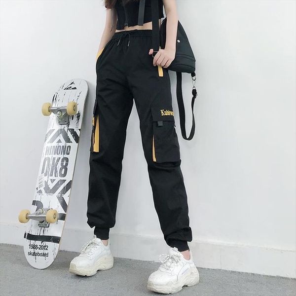cargo fashion streetwear ankle length womens pant elastic waist drawstring loose trousers casual joggers, Black;white
cargo fashion streetwear ankle length womens pant elastic waist drawstring loose trousers casual joggers, Black;white