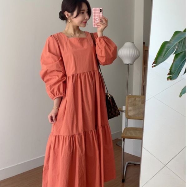 spring female loose casual square collar solid color long lantern sleeve over knee minimalist ruffles dress 8y847 210510, Black;gray
spring female loose casual square collar solid color long lantern sleeve over knee minimalist ruffles dress 8y847 210510, Black;gray