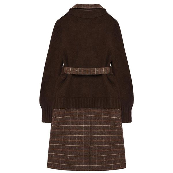 women's wool & blends fit brown loose plaid knitting big size woolen coat parkas long sleeve women fashion tide autumn winter 2021 1dd3, Black
women's wool & blends fit brown loose plaid knitting big size woolen coat parkas long sleeve women fashion tide autumn winter 2021 1dd3, Black