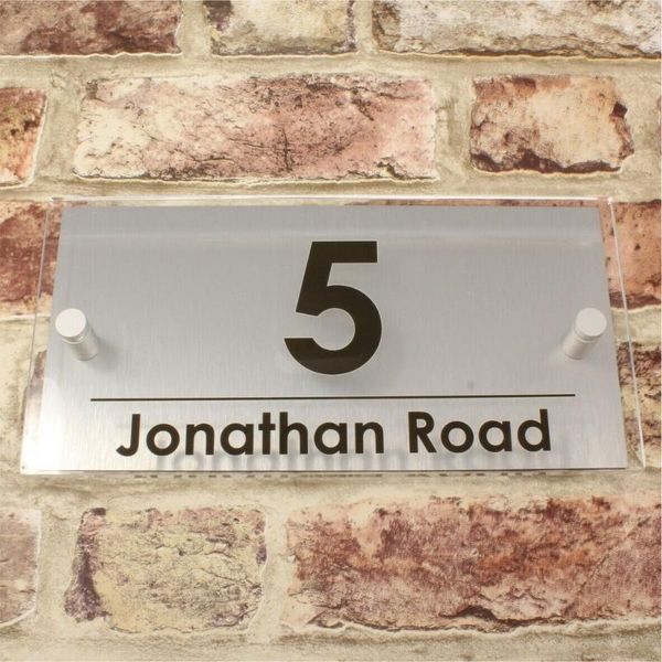 brushed silver effect personalised modern house sign name and number rectangle other door hardware
brushed silver effect personalised modern house sign name and number rectangle other door hardware