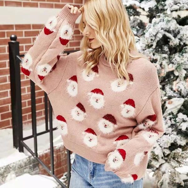 women's sweaters autumn and winter christmas clothing elderly head sweater pullover style, White;black
women's sweaters autumn and winter christmas clothing elderly head sweater pullover style, White;black