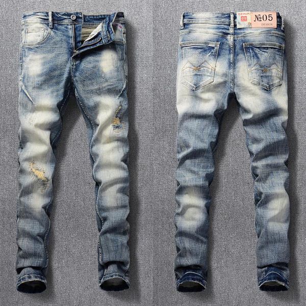 italian vintage fashion men jeans retro yellow blue slim ripped elastic cotton patchwork designer hip hop denim pants men's
italian vintage fashion men jeans retro yellow blue slim ripped elastic cotton patchwork designer hip hop denim pants men's
