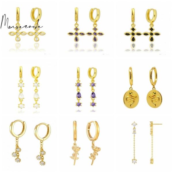 hoop & huggie morse 925 silver women's earrings cross pendientes ear piercing hanging jewelry gifts boucle oreille femme, Golden;silver
hoop & huggie morse 925 silver women's earrings cross pendientes ear piercing hanging jewelry gifts boucle oreille femme, Golden;silver