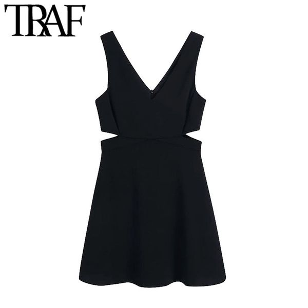 traf women chic fashion hollow out black mini dress vintage back zipper wide straps female dresses vestidos mujer 210415, Black;gray
traf women chic fashion hollow out black mini dress vintage back zipper wide straps female dresses vestidos mujer 210415, Black;gray