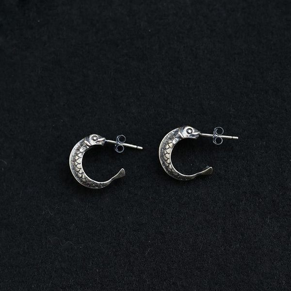 stud domineering retro 925 sterling silver earrings trend fashion koi fish ghost jewelry accessories, Golden;silver
stud domineering retro 925 sterling silver earrings trend fashion koi fish ghost jewelry accessories, Golden;silver