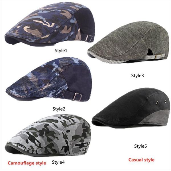 5 styles adjustable camouflage mesh newsboy beret baseball cap peaked duckbill travel casual breathable sun hats, Blue;gray
5 styles adjustable camouflage mesh newsboy beret baseball cap peaked duckbill travel casual breathable sun hats, Blue;gray