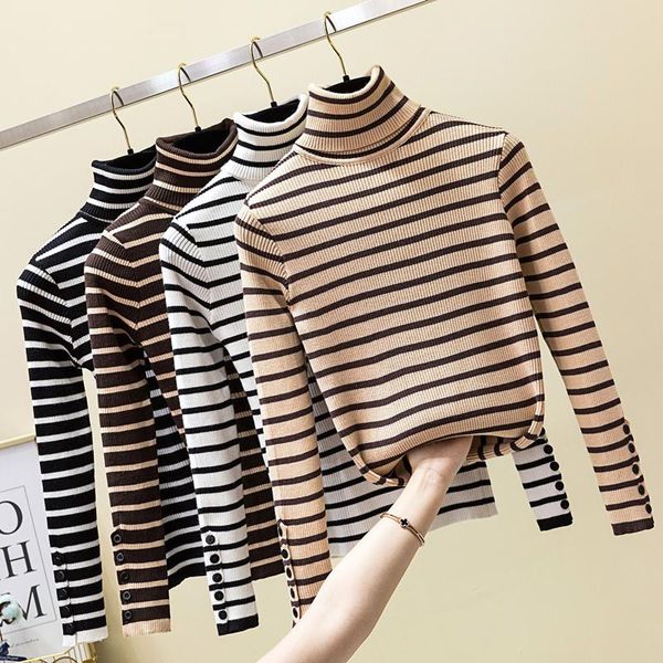 women's sweaters turtleneck sweater women autumn winter striped knitted thick long sleeve slim pullovers ladies jumper pull, White;black
women's sweaters turtleneck sweater women autumn winter striped knitted thick long sleeve slim pullovers ladies jumper pull, White;black