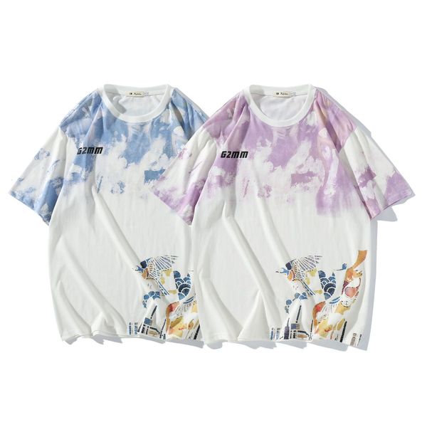 fashion t shirt 2021 summer national printing tie dye short sleeve men's brand loose size couple's dress women's, White;black
fashion t shirt 2021 summer national printing tie dye short sleeve men's brand loose size couple's dress women's, White;black