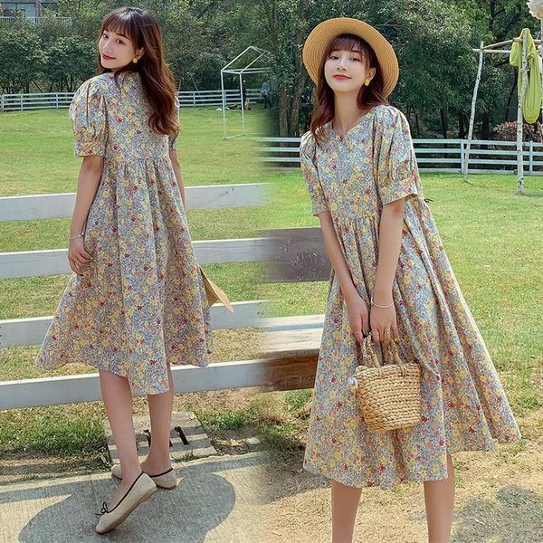 summer maternity clothes cotton floral o neck short sleeve loose stylish dress for pregnant women mom dresses, White
summer maternity clothes cotton floral o neck short sleeve loose stylish dress for pregnant women mom dresses, White