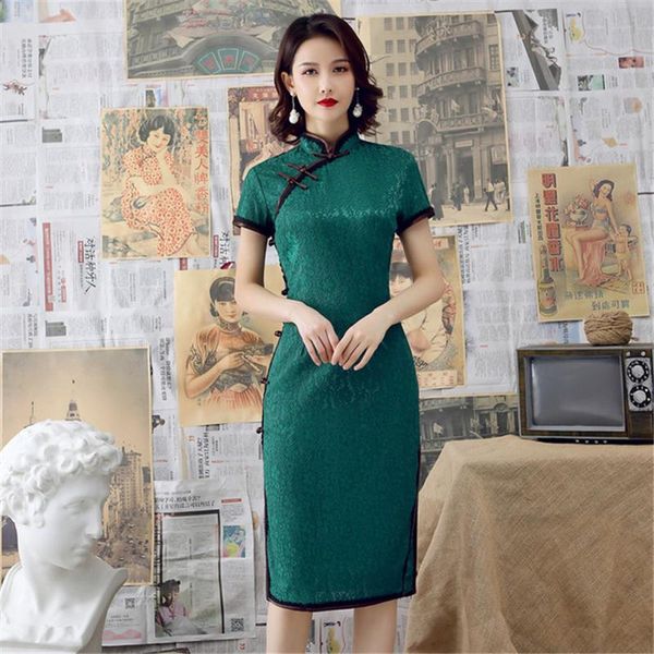 ethnic clothing green lace women cheongsam split qipao mandarin collar chinese dress female slim evening elegant vestidos -3xl, Red
ethnic clothing green lace women cheongsam split qipao mandarin collar chinese dress female slim evening elegant vestidos -3xl, Red