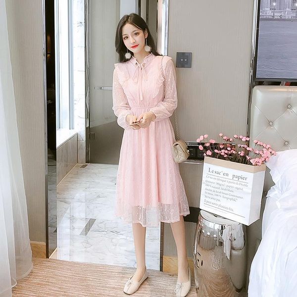 casual dresses 2021 autumn long sleeve lace dress woman fashion solid stand collar mesh flower female vestidos s-xl, Black;gray
casual dresses 2021 autumn long sleeve lace dress woman fashion solid stand collar mesh flower female vestidos s-xl, Black;gray