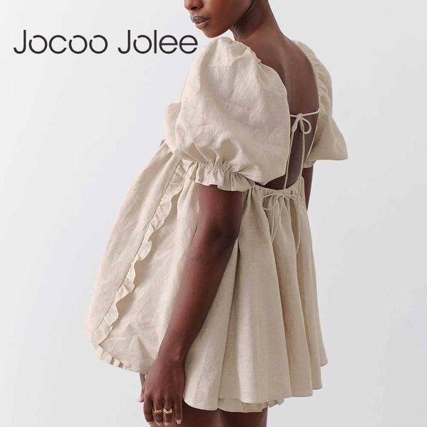 jocoo jolee women vintage harajuku linen loose blouses casual puff sleeve square collar ruffles lace up backless shirts 210619, White
jocoo jolee women vintage harajuku linen loose blouses casual puff sleeve square collar ruffles lace up backless shirts 210619, White