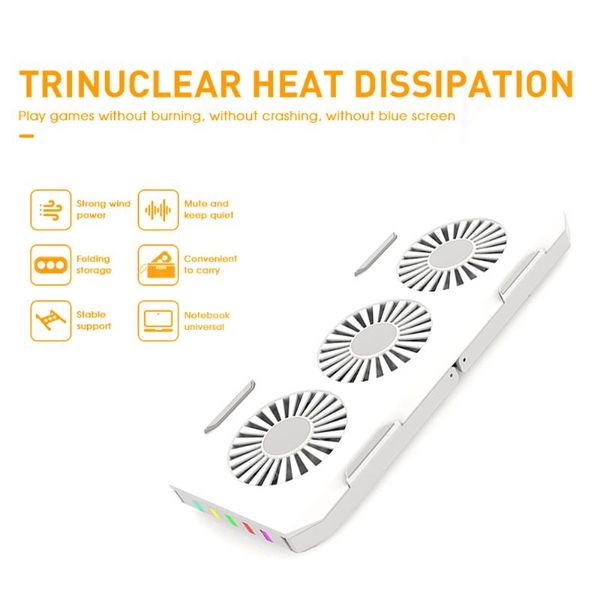 lapcooling pads folding pad with 3 quiet fan rgb light portable notebook cooler for within 18 inches
lapcooling pads folding pad with 3 quiet fan rgb light portable notebook cooler for within 18 inches