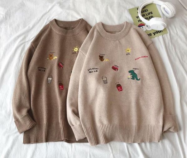 men's sweaters 2021 fall winter fashion cartoons suede sweater long sleeve o-neck women casual warm pullovers korean oversize, White;black
men's sweaters 2021 fall winter fashion cartoons suede sweater long sleeve o-neck women casual warm pullovers korean oversize, White;black