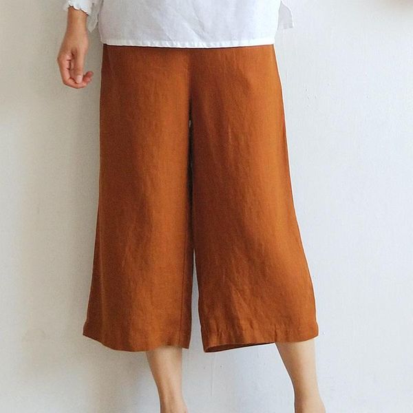 women's pants & capris 7 color women summer wide leg elastic waist pockets loose 2021 linen casual soft calf-length, Black;white
women's pants & capris 7 color women summer wide leg elastic waist pockets loose 2021 linen casual soft calf-length, Black;white