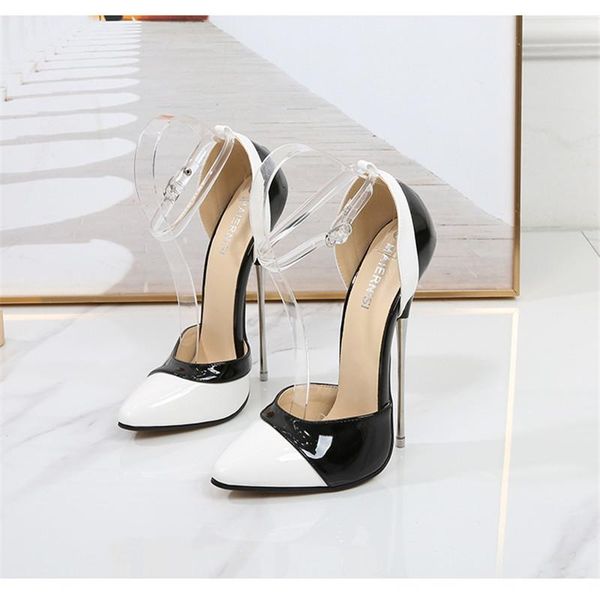 crossdresser shoes zapatos mujer 16cm thin heels sandals women wedding pumps bridal buckle patent leather stiletto dress, Black
crossdresser shoes zapatos mujer 16cm thin heels sandals women wedding pumps bridal buckle patent leather stiletto dress, Black