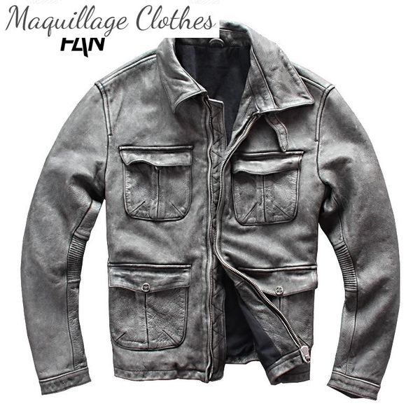 vintage men's genuine leather motorcycle jacket plus size 4xl gray cowhide biker coat for male & faux, Black
vintage men's genuine leather motorcycle jacket plus size 4xl gray cowhide biker coat for male & faux, Black