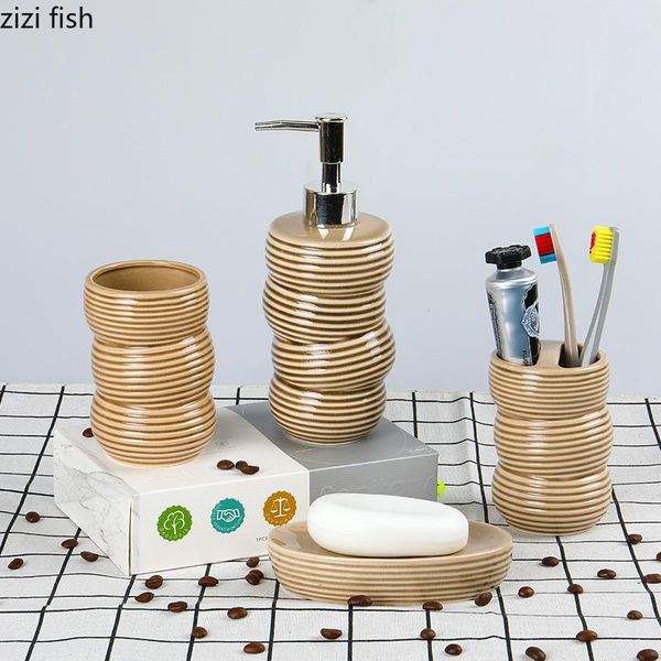 bath accessory set creative ceramic bathroom decoration accessories portable soap dispenser toothbrush holder mouth cup dishes tools
bath accessory set creative ceramic bathroom decoration accessories portable soap dispenser toothbrush holder mouth cup dishes tools