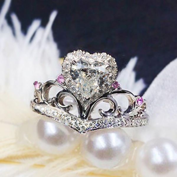 wedding rings huitan sweet crown heart for women dazzling white/pink cubic zirconia aesthetic proposal engagement jewelry statement ring, Slivery;golden
wedding rings huitan sweet crown heart for women dazzling white/pink cubic zirconia aesthetic proposal engagement jewelry statement ring, Slivery;golden