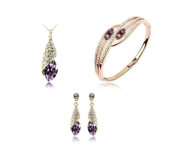 earrings & necklace fashion jewelry brand five leaves and flowers austrian crystal necklaces bracelets set, Silver
earrings & necklace fashion jewelry brand five leaves and flowers austrian crystal necklaces bracelets set, Silver
