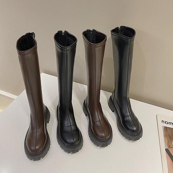boots women's long 2021 autumn and winter zipper thick bottom versatile british style high tube less than knee fashion, Black
boots women's long 2021 autumn and winter zipper thick bottom versatile british style high tube less than knee fashion, Black