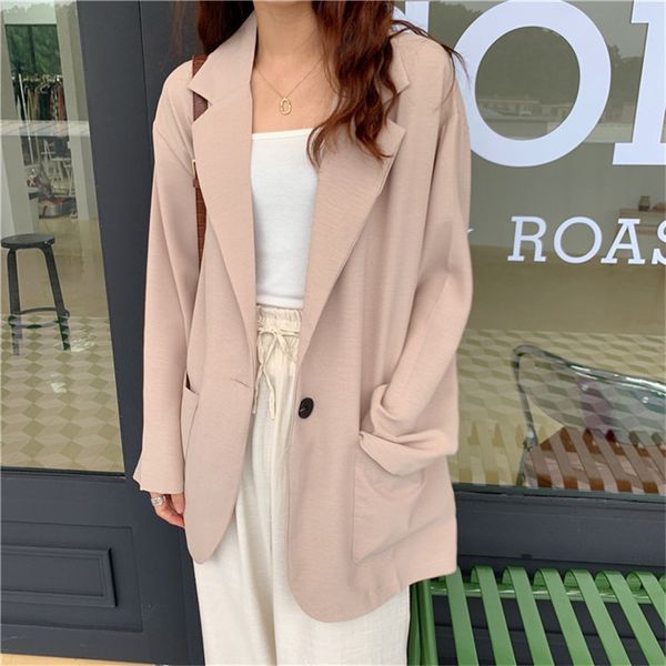 fashion korean slim all match elegance fresh women gentle chic loose solid office lady vintage blazers 210421, White;black
fashion korean slim all match elegance fresh women gentle chic loose solid office lady vintage blazers 210421, White;black
