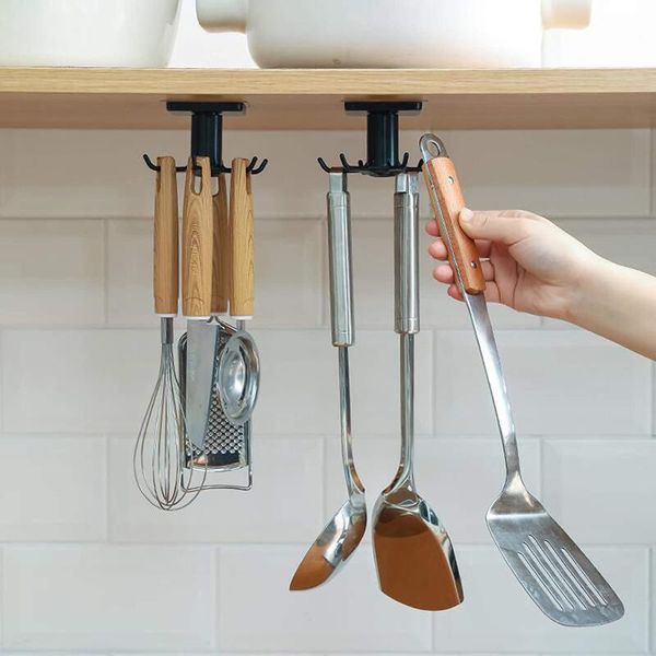hooks & rails 6 kitchen rack organizer home accessories 360 degrees rotating cabinet hanger utensils for convenience
hooks & rails 6 kitchen rack organizer home accessories 360 degrees rotating cabinet hanger utensils for convenience