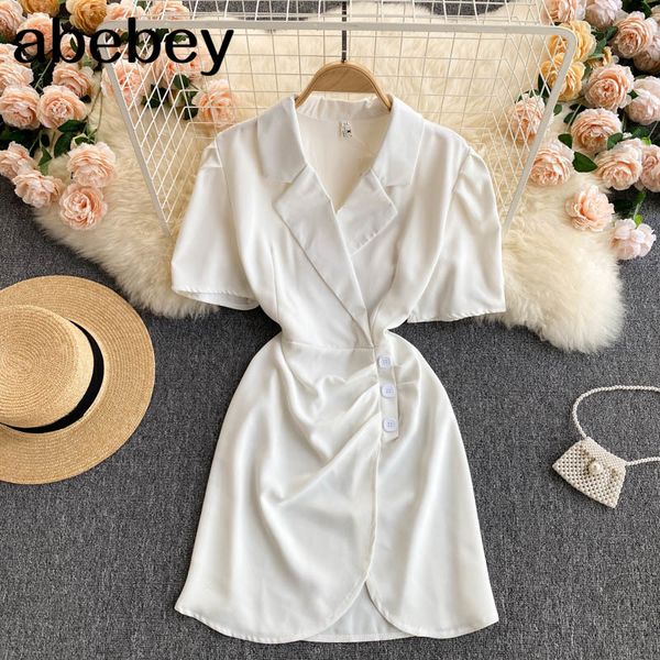 women korean dress notched-collar button sashes office es summer fashion streetwear a-line short 210512, Black;gray
women korean dress notched-collar button sashes office es summer fashion streetwear a-line short 210512, Black;gray