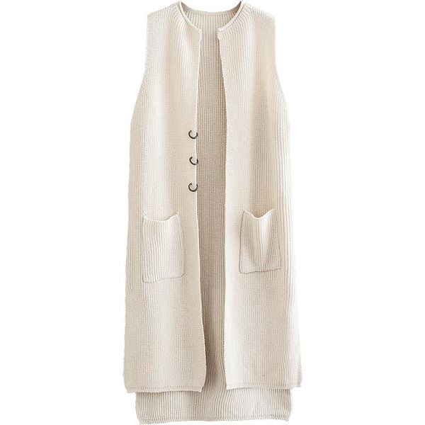 women's vests big size 2021 winter korean long verst sleeveless ladies loose knitted vest women coat, Black;white
women's vests big size 2021 winter korean long verst sleeveless ladies loose knitted vest women coat, Black;white