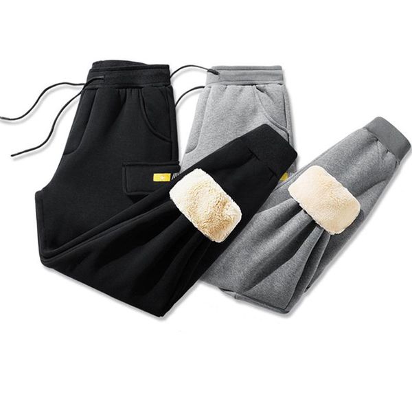 men's pants lamb wool sweatpants fall winter joggers men casual thickened comfortable warm trousers man, Black 
men's pants lamb wool sweatpants fall winter joggers men casual thickened comfortable warm trousers man, Black