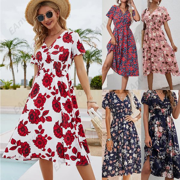 women summer vintage party dress lady france style a-line floral print casual v-neck midi dress chiffon beach dresses vestidos s, Black;gray
women summer vintage party dress lady france style a-line floral print casual v-neck midi dress chiffon beach dresses vestidos s, Black;gray