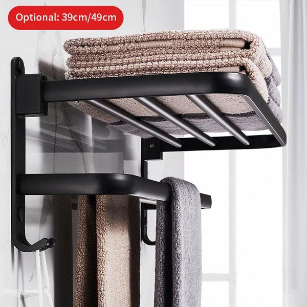 towel racks bathroom rack frosted black aluminum wall-mounted folding storage with hook shower room accessories
towel racks bathroom rack frosted black aluminum wall-mounted folding storage with hook shower room accessories