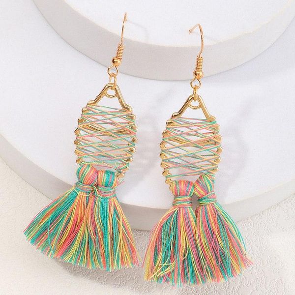 dangle & chandelier fashion colorful silk thread earrings handmade cotton fish shape exaggerated for women pendant jewelry drop earring, Silver
dangle & chandelier fashion colorful silk thread earrings handmade cotton fish shape exaggerated for women pendant jewelry drop earring, Silver