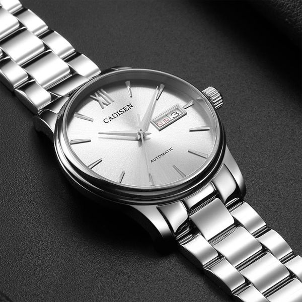wristwatches cadisen men watches day date automatic mechanical watch sapphire glass japan movement 50m waterproof, Slivery;brown
wristwatches cadisen men watches day date automatic mechanical watch sapphire glass japan movement 50m waterproof, Slivery;brown